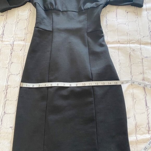 Diane Von Furstenberg Black Brianne Pencil 3/4 Sleeve Scoop Neck & Back Dress 2 - Picture 12 of 16